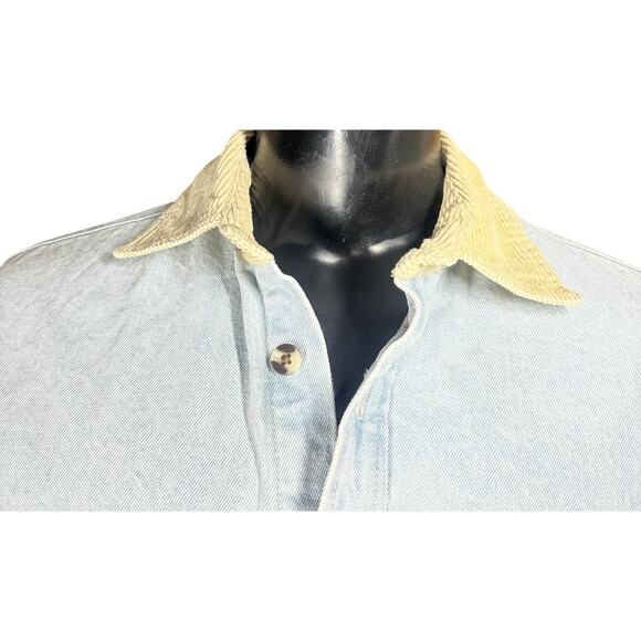 Urban Outfitters BDG Denim Jean Jacket Shacket Light Wash Lined Corduroy Collar - Picture 2 of 15